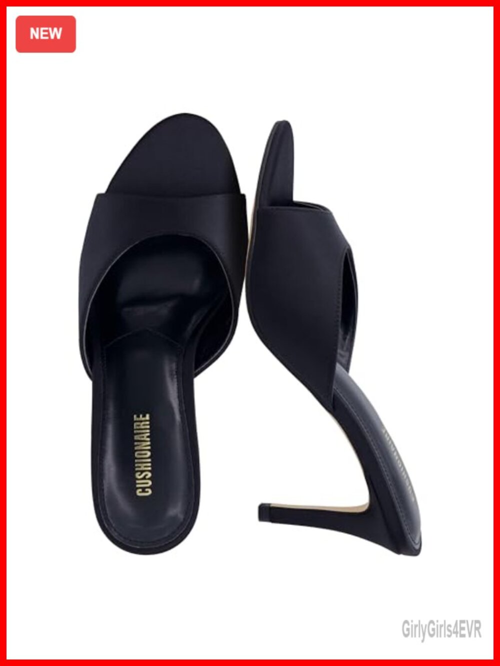 CUSHIONAIRE Elle Pointed Heel Womens Sandal Open Toe Heeled Mule with Cushion